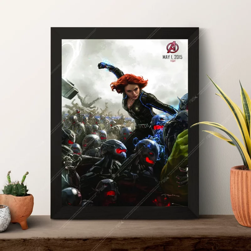 avengers age of ultron black widow ultron army poster