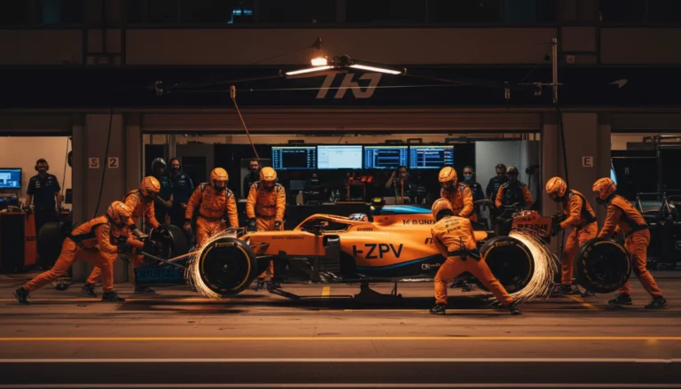 beginners guide f1 pit stop action mechanics tyre change formula 1 poster