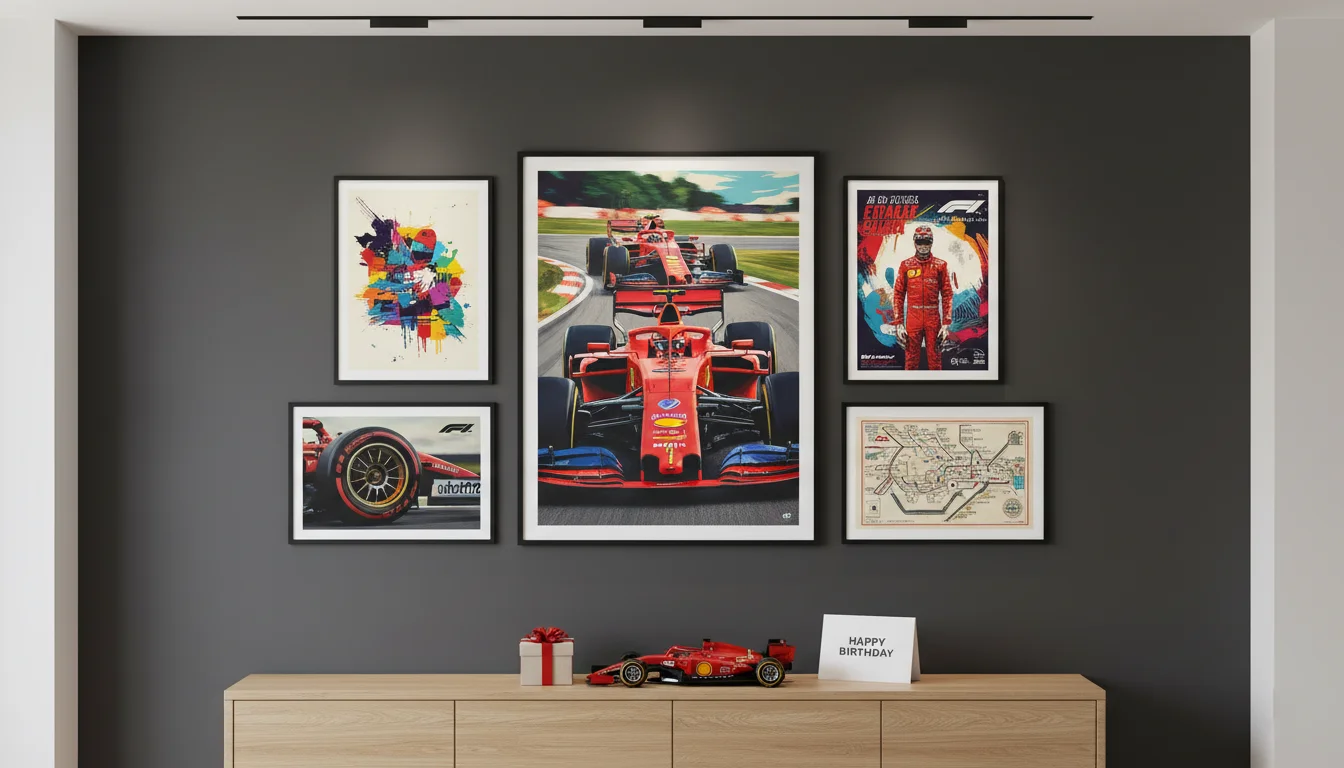 f1 poster gift gallery wall framed prints motorsport fan room display