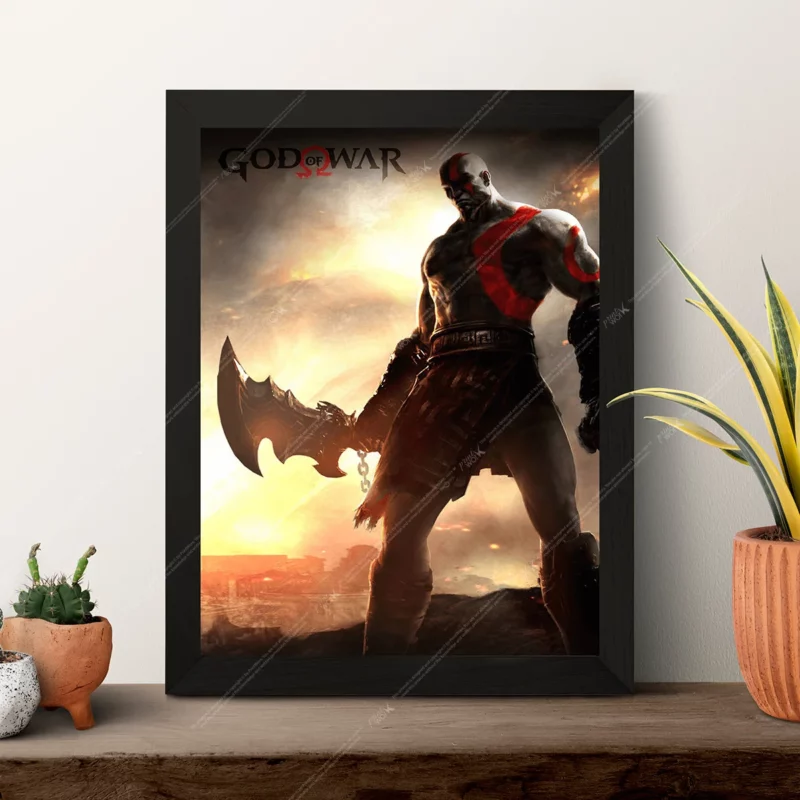 god-of-war-kratos-blade of chaos sunset wrath playstation poster