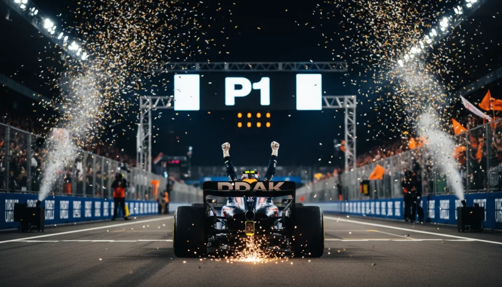 max verstappen dominance f1 victory celebration night race formula 1 poster