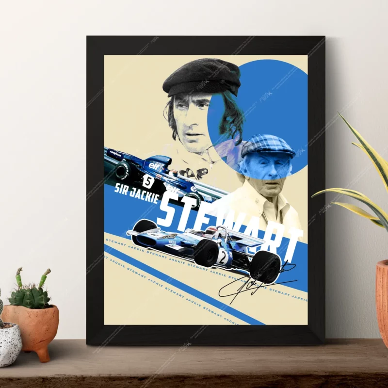 sir jackie stewart flying scot tyrrell matra world champion f1 legend poster