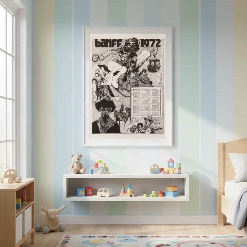 vintage banff 1977 calendar poster canadian rockies alberta