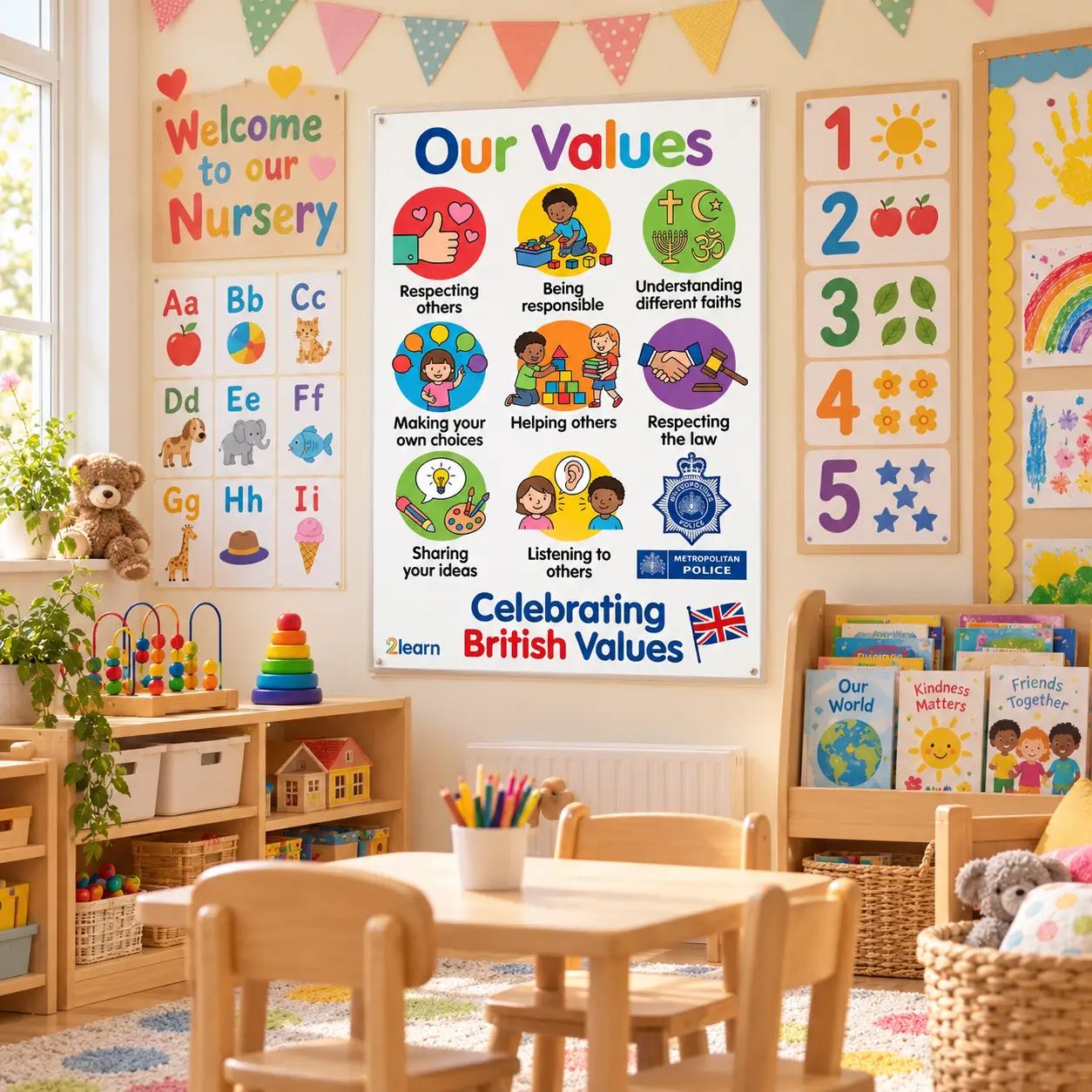 british values poster nursery wall display