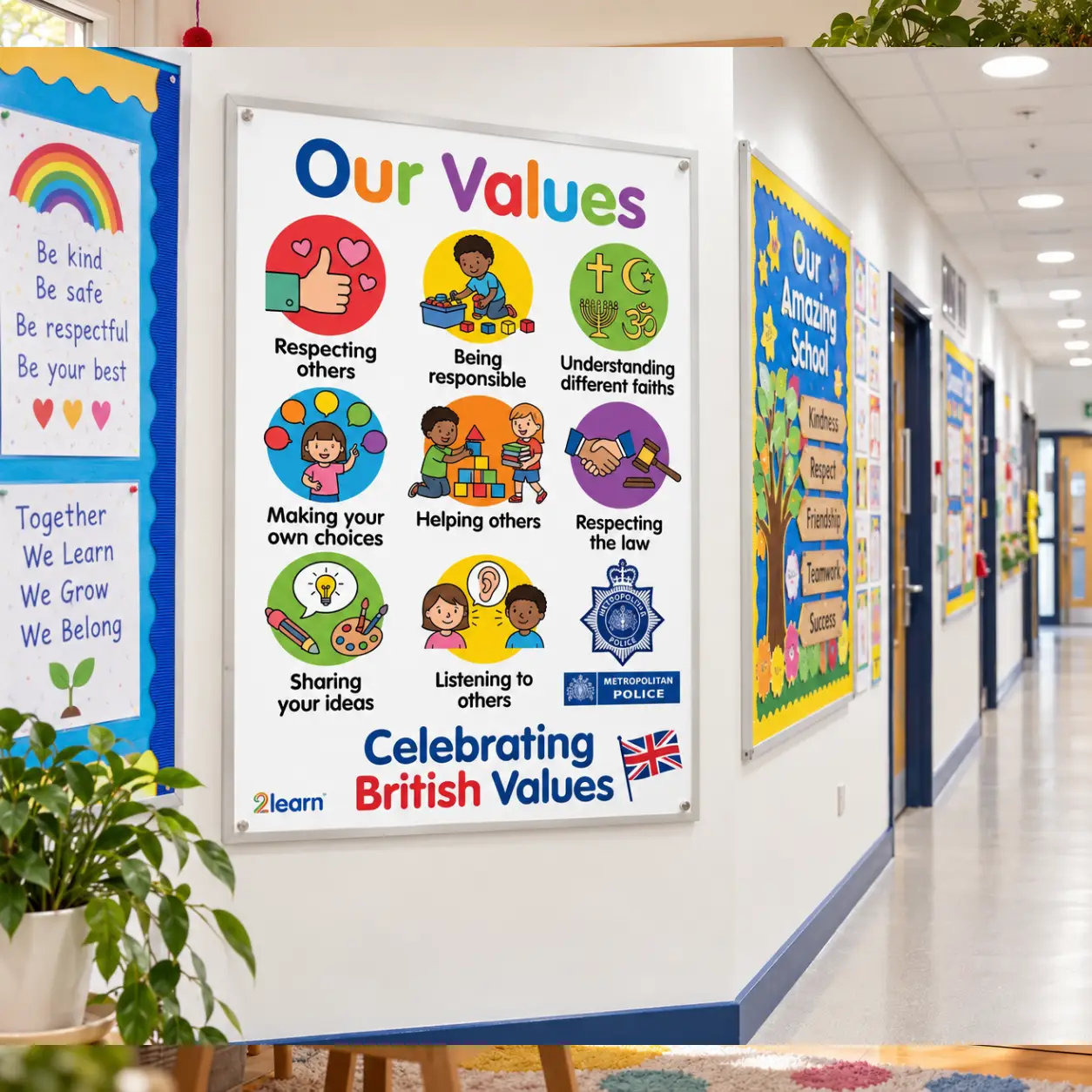 british values poster school corridor display