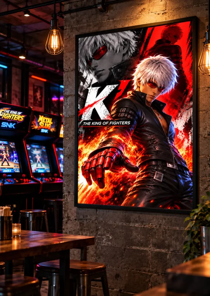 k king of fighters poster arcade gaming wall art