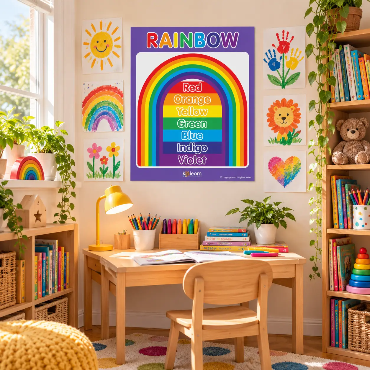 rainbow colours poster home learning corner