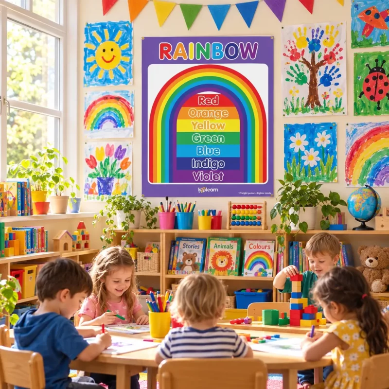rainbow colours poster primary school classroom display