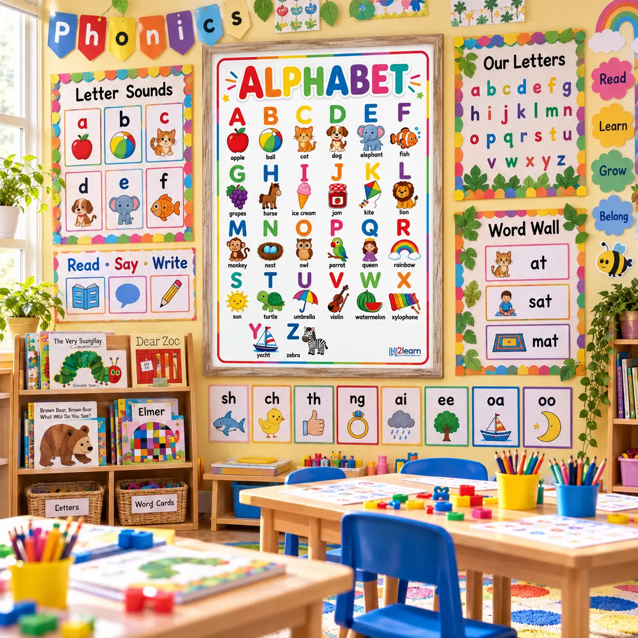 abc alphabet poster reception classroom wall