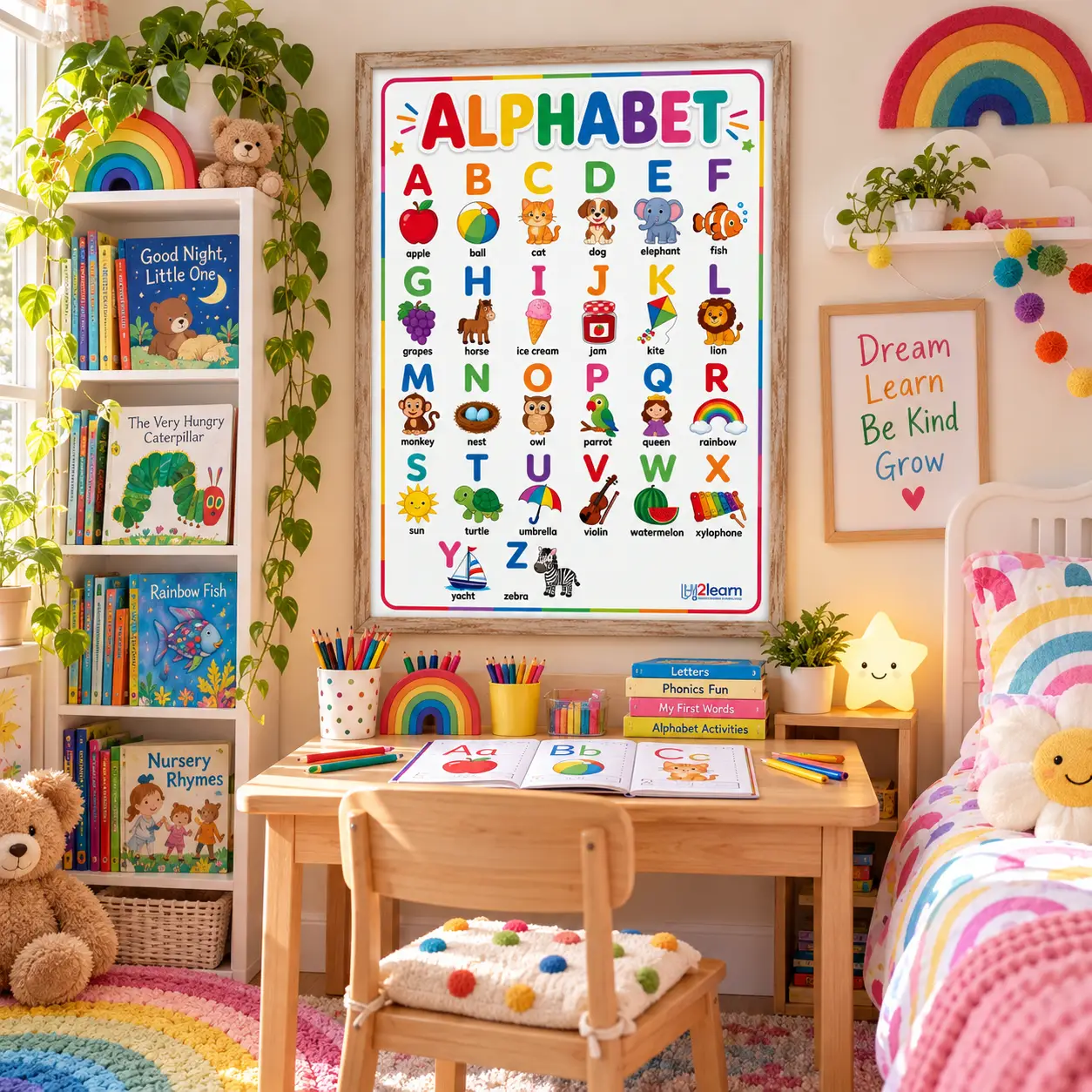 alphabet abc poster home learning corner