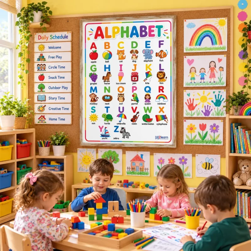 alphabet poster nursery classroom display