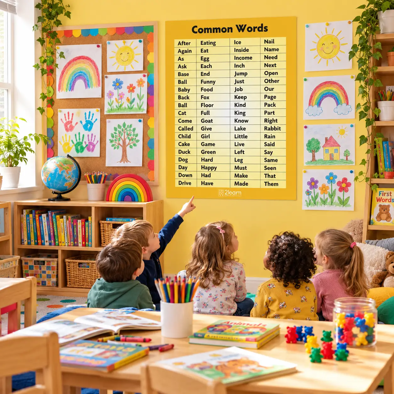 common words poster nursery classroom display