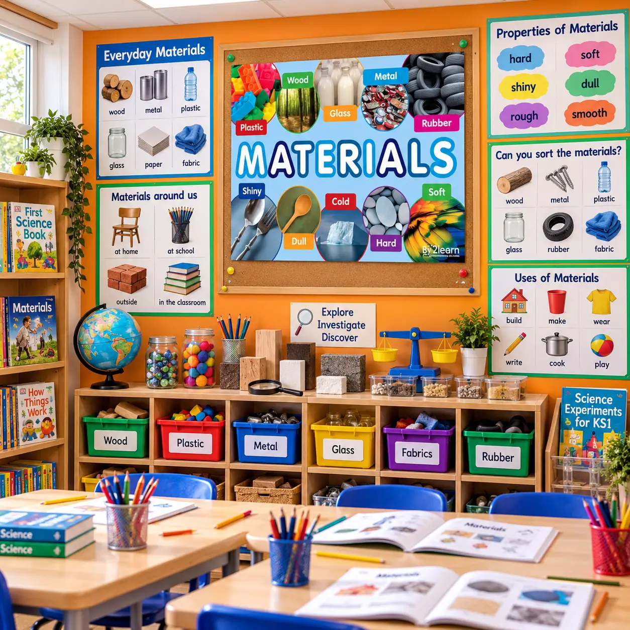 everyday materials poster ks1 science display