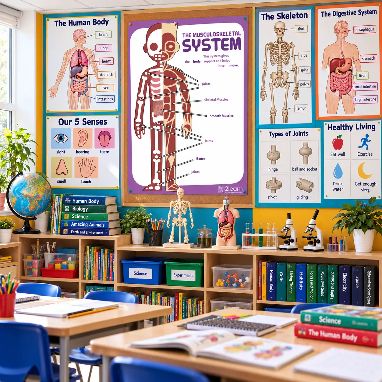 human body muscles bones poster ks2 classroom