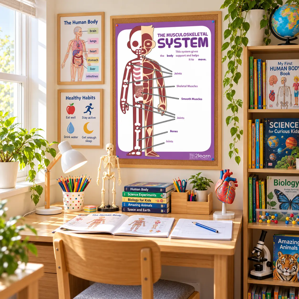 human body poster home learning study corner