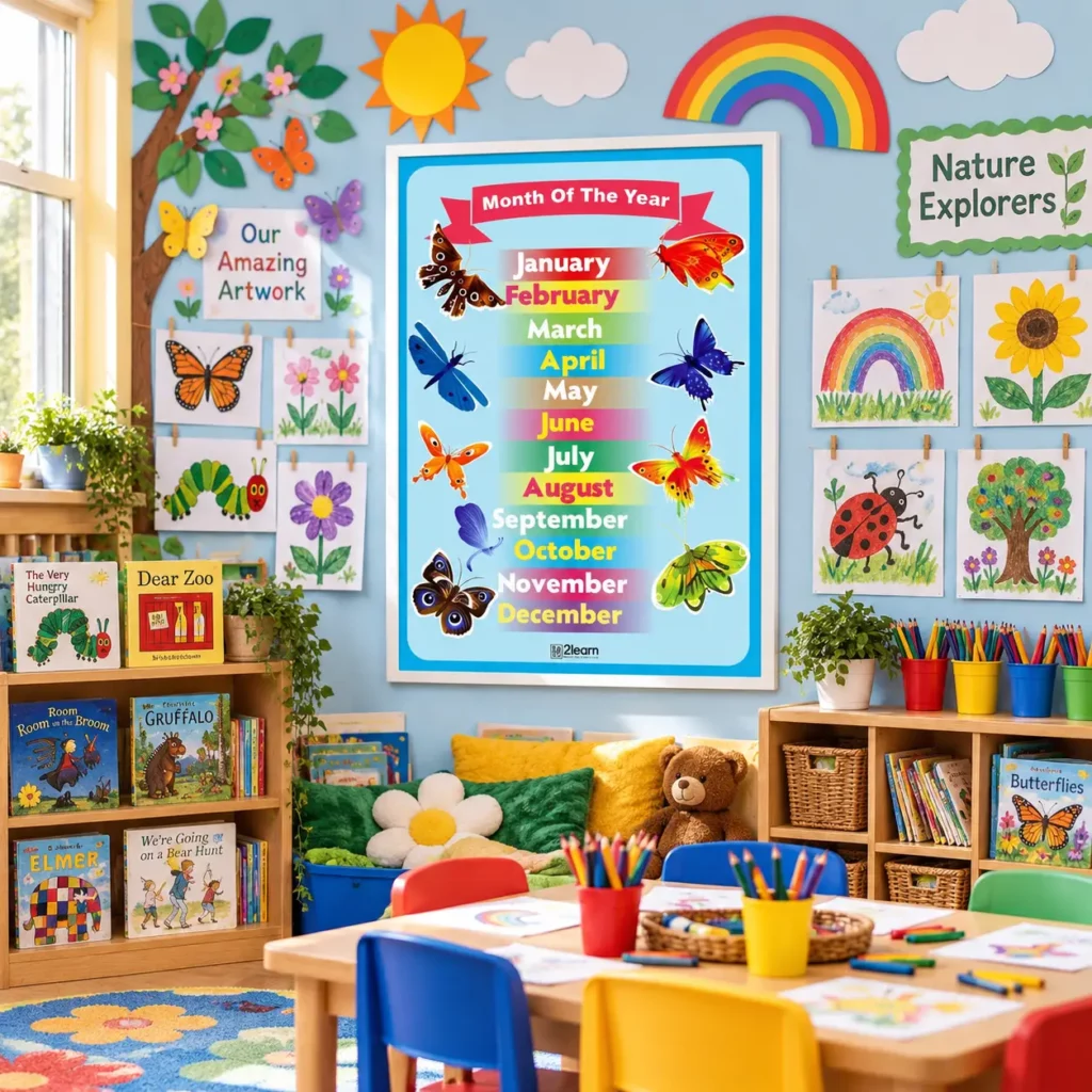 months of the year poster nursery classroom display