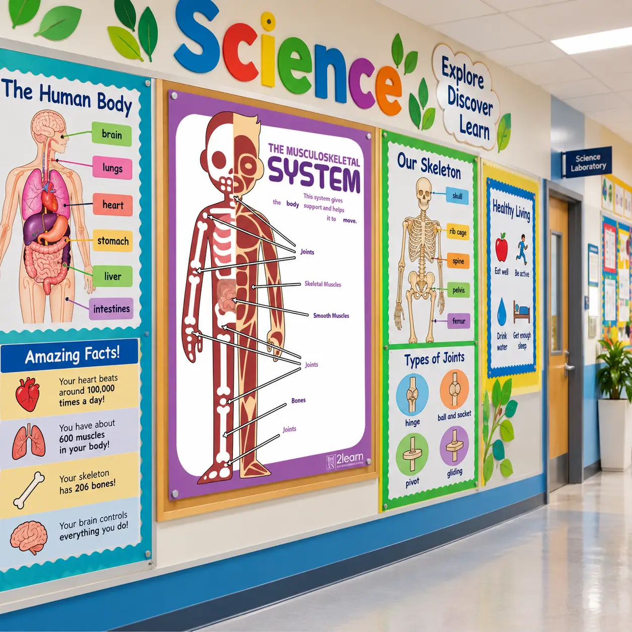 musculoskeletal system poster science display wall
