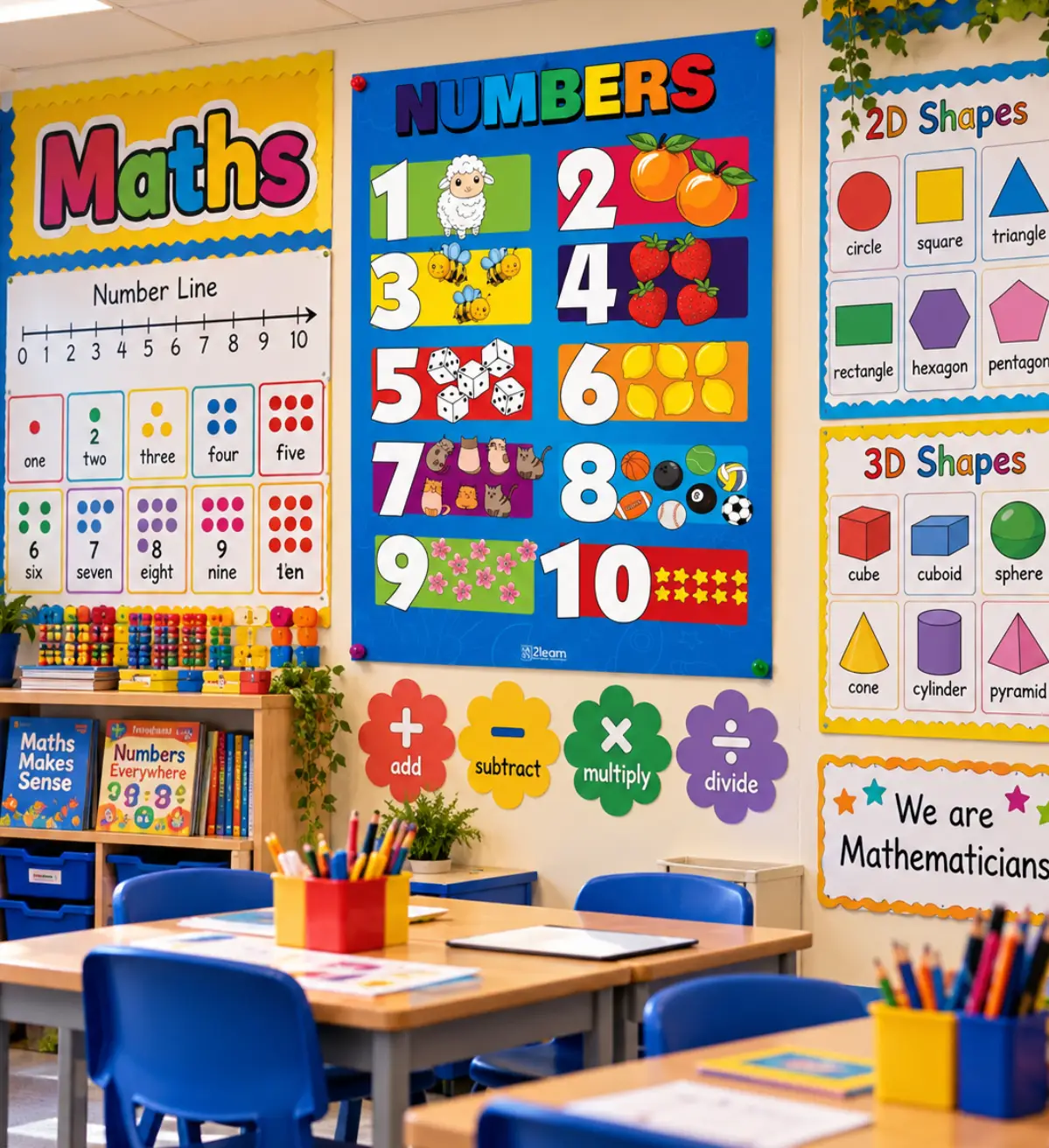 numbers poster primary school maths display
