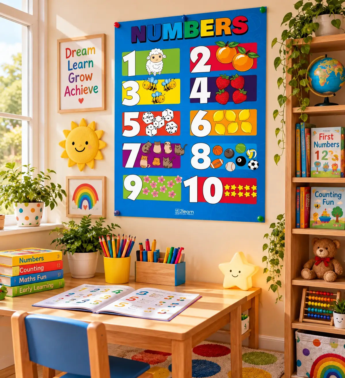 numbers poster school corridor display